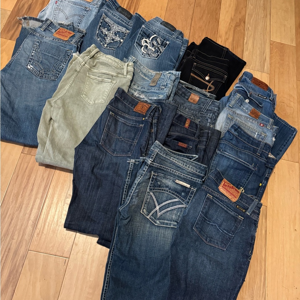 Jeans jeans jeans Designer Lucky Brand, Seven Jeans, Levi’s. $25.00 each